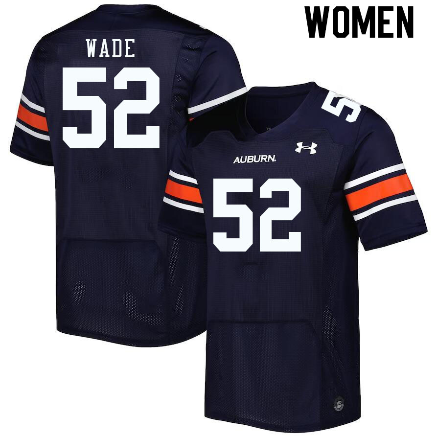 Women #52 Dillon Wade Auburn Tigers College Football Jerseys Stitched-Navy